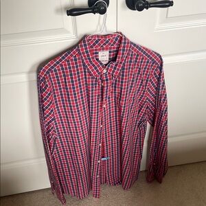 Men's Red and Blue Checkered Shirt